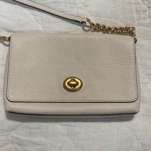 Creamy/white crossbody coach bag
